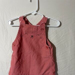 Carter's Coral Overalls with Cute Face Design